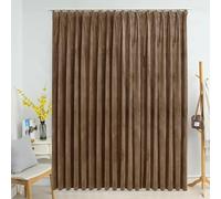 vidaXL Rideau Occultant avec Crochets Occultant à Oeillet Ombrage Chambre à Coucher Fenêtre Salon Bureau Maison Intérieur Velours Beige 290x245 cm