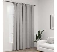 vidaXL Rideau occultant d'aspect de lin avec crochets Gris 290x245 cm Gris G