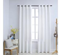 Vidaxl Rideau Occultant Et Anneaux En Métal 2pcs Blanc Cassé 140x225cm