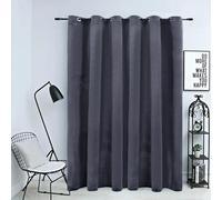 vidaXL Rideau occultant et anneaux métal Velours Anthracite 290x245 cm