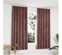 vidaXL Rideau occultant velours rose antique 2 pièces avec crochets 140 x 175 cm