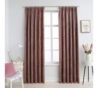 Vidaxl Rideau Occultant Et Crochet 2pcs Velours Rose Antique 140x245cm