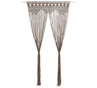 vidaXL Rideau Séparateur de Pièce Rideau de Porte Rideau de Fenêtre Store de Fenêtre Vitrine Maison Intérieur Macramé Taupe 140x240 cm Coton