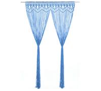 Vidaxl Rideau En Macramé Bleu 140x240 Cm Coton