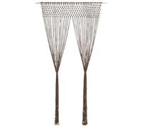 vidaXL Rideau Séparateur de Pièce Store de Fenêtre Rideau de Porte Rideau de Fenêtre Vitrine Intérieur Maison Macramé Taupe 140x240 cm Coton