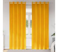 vidaXL Rideaux occultants 2 pcs Jaune Moutarde 140 x 225 cm Velours, Rideaux en Velours Tendance, occultants et Modernes pour Chambres, Salon, économiseurs d'énergie décoratifs