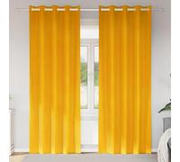 Vidaxl Rideaux 2 Pcs Jaune Moutarde 140 X 245 Cm Velours