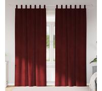 Vidaxl Rideaux 2 Pcs Rouge Bordeaux 140 X 225 Cm Velours