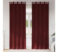 Vidaxl Rideaux 2 Pcs Rouge Bordeaux 140 X 260 Cm Velours