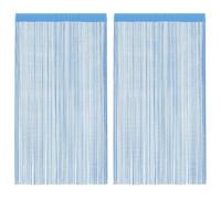 vidaXL Rideaux à Fils 2 pcs Bleu Clair 100x250 cm, Rideau à Franges, Rideau à Passe-Tringle, Rideau à Franges à Fils, Rideau à Fils de Porte