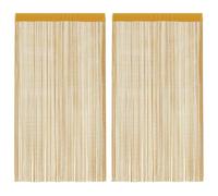 vidaXL Rideaux à Fils 2 pcs Or 140x250 cm, Rideau à Franges, Rideau à Passe-Tringle, Rideau à Franges à Fils, Rideau à Fils de Porte