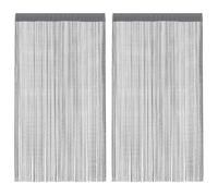 vidaXL Rideaux à Fils 2 pcs Anthracite 100x250 cm, Rideau à Franges, Rideau à Passe-Tringle, Rideau à Franges à Fils, Rideau à Fils de Porte