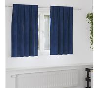 Vidaxl Rideaux Avec Des Rideaux 2 Pcs Bleu Foncé 140 X 140 Cm Velours