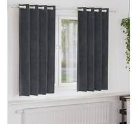 Vidaxl Rideaux Avec Des Rideaux 2 Pcs Gris Clair 140 X 175 Cm Velours