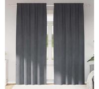 Vidaxl Rideaux Avec Des Rideaux 2 Pcs Gris Clair 140 X 225 Cm Velours