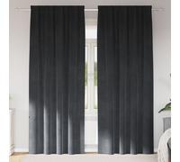 Vidaxl Rideaux Avec Des Rideaux 2 Pcs Gris Clair 140 X 245 Cm Velours