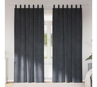 Vidaxl Rideaux Avec Des Rideaux 2 Pcs Gris Clair 140 X 245 Cm Velours