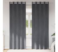 Vidaxl Rideaux Avec Des Rideaux 2 Pcs Gris Clair 140 X 260 Cm Velours