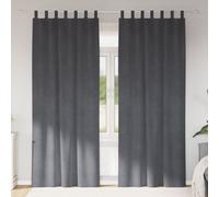 Vidaxl Rideaux Avec Des Rideaux 2 Pcs Gris Clair 140 X 260 Cm Velours