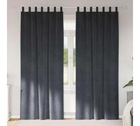 Vidaxl Rideaux Avec Des Rideaux 2 Pcs Gris Clair 140 X 260 Cm Velours