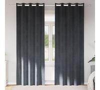 Vidaxl Rideaux Avec Des Rideaux 2 Pcs Gris Clair 140 X 260 Cm Velours