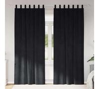 Vidaxl Rideaux Avec Des Rideaux 2 Pcs Noir 140 X 245 Cm Velours