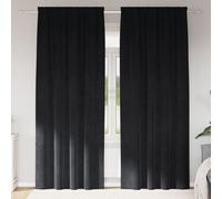 Vidaxl Rideaux Avec Des Rideaux 2 Pcs Noir 140 X 245 Cm Velours