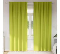 Vidaxl Rideaux Avec Des Rideaux 2 Pcs Pomme Verte Polyester