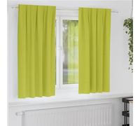 Vidaxl Rideaux Avec Des Rideaux 2 Pcs Pomme Verte Polyester