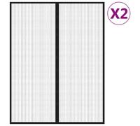 vidaXL Rideaux de porte moustiquaires 2 pcs. Aimant Noir 230x160 cm