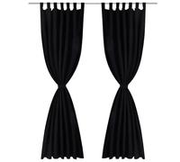 vidaXL Rideaux en satin 2 pièces 140 x 175 cm noir