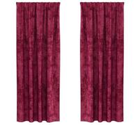 vidaXL Rideaux en Velours 2 pc Rouge Bordeaux 225 x 140 cm Velours