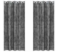 vidaXL Rideaux en velours Gris 245x140 cm Œillets Tamisant
