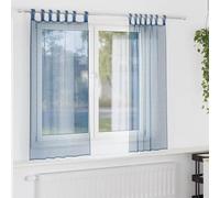 Vidaxl Rideaux En Voile Avec Boucles 2 Pcs Bleu Royal 140x175 Cm