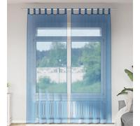 Vidaxl Rideaux En Voile Avec Boucles 2 Pcs Bleu Royal 140x260 Cm