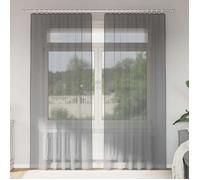 vidaXL Rideaux en voile avec boucles 2 pcs gris foncé 140x245 cm, rideau en filet, rideau transparent, voile de fenêtre, 4102274