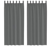 vidaXL Rideaux en Voile avec Boucles 2 pcs Gris foncé 140x245 cm, Rideau en Filet, Rideau Transparent, Voile de fenêtre, Traitement de fenêtre