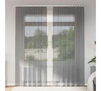 vidaXL Rideaux en voile avec boucles 2 pcs gris foncé 140x245 cm, rideau en filet, rideau transparent, voile de fenêtre, 4102274