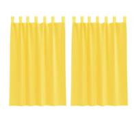 vidaXL Rideaux en Voile avec Boucles 2 pcs Jaune 140x175 cm, Rideau en Filet, Rideau Transparent, Voile de fenêtre, Traitement de fenêtre