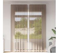 vidaXL Rideaux en voile avec boucles – 2 pièces marron clair 140x260 cm