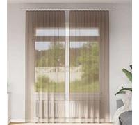 vidaXL Rideaux en voile avec boucles – 2 pièces marron clair 140x260 cm