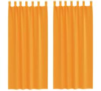 vidaXL Rideaux en Voile avec Boucles 2 pcs Orange 140x225 cm, Rideau en Filet, Rideau Transparent, Voile de fenêtre, Traitement de fenêtre