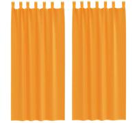 Vidaxl Rideaux En Voile Avec Boucles 2 Pcs Orange 140x245 Cm