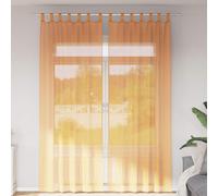 Vidaxl Rideaux En Voile Avec Boucles 2 Pcs Orange 140x260 Cm