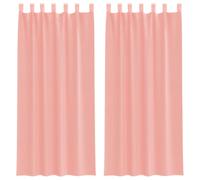 vidaXL Rideaux en Voile avec Boucles 2 pcs Rose 140x225 cm, Rideau en Filet, Rideau Transparent, Voile de fenêtre, Traitement de fenêtre