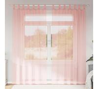 Vidaxl Rideaux En Voile Avec Boucles 2 Pcs Rose 140x245 Cm