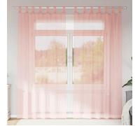 vidaXL Rideaux en voile avec boucles 2 pcs rose 140x245 cm, rideau en filet, rideau transparent, voile de fenêtre, 4102289