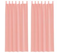vidaXL Rideaux en voile avec boucles 2 pcs rose 140x245 cm, rideau en filet, rideau transparent, voile de fenêtre, 4102289