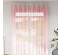 Vidaxl Rideaux En Voile Avec Boucles 2 Pcs Rose 140x260 Cm