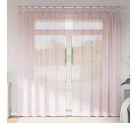 Vidaxl Rideaux En Voile Avec Boucles 2 Pcs Rose Clair 140x245 Cm